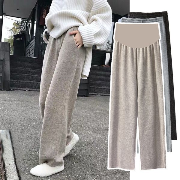 

broad-legged 2021 new trousers women mesh-knit feminine fashion fine mother spring hduh 13tj, Black;white