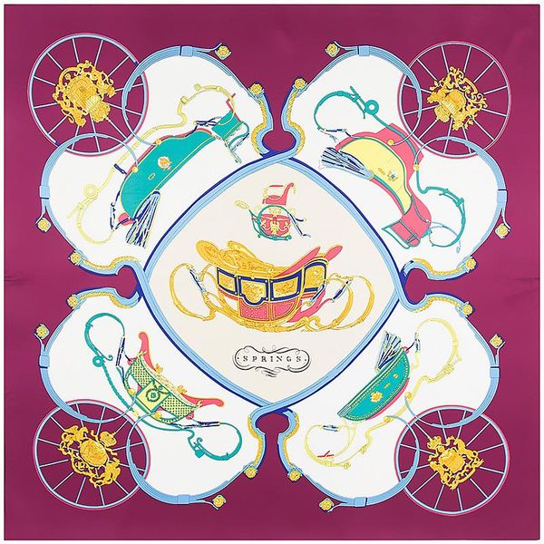 

100% шелковый шарф женские квадратные шарфы обертывают тыквенные каретки печать декольчики женские фольмары хиджаб леди буфандас мусульманск, Black