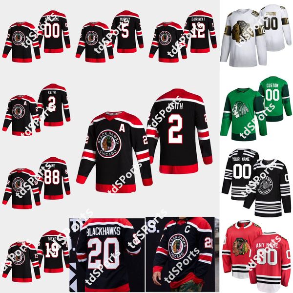 

2021 reverse retro chicago blackhawks hockey jersey janmark john quenneville andrew shaw zack smith nicolas beaudin custom stitched, Black;red
