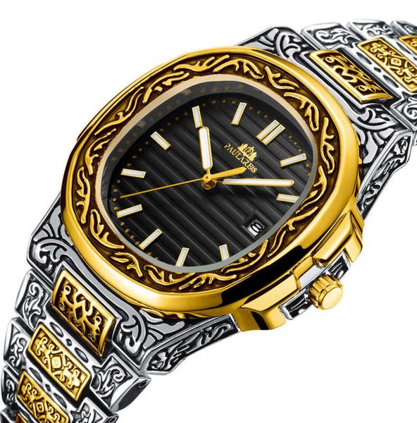 

quartz night calendar carved parrot paul areis watch la46, Slivery;brown