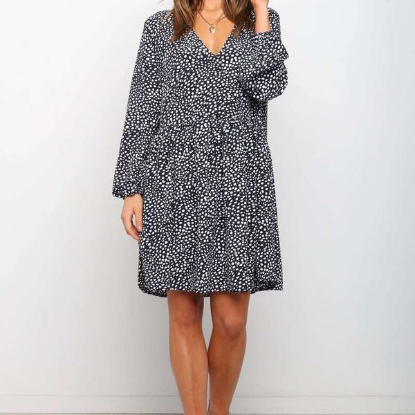 

fall / winter 2020 new fashion casual dress, Black;gray