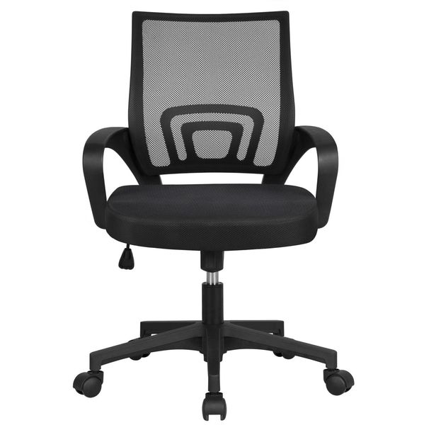 

adjustable ergonomic mesh swivel computer office desk task chair mid-back black