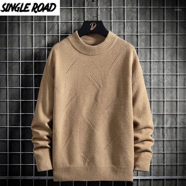 

singleroad mens knitted sweater men 2020 winter sweaters pullover jumper hip hop harajuku oversized korean khaki sweater men1, White;black