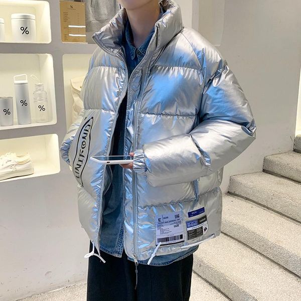 

men's down & parkas winter warm men coat hip hop parka casual oversized overcoat couple clothes fashions windbreaker puffer hooded jack, Black