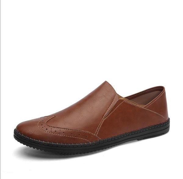 

men genuine leather shoes spli-on casual party shoes 2021 light soft brogue mens loafers driving shoes zapatos hombre, Black