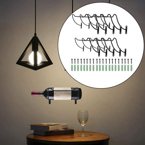 

10pieces wall mounted wine racks iron wine bottle display holder rack organizer bottle organizer