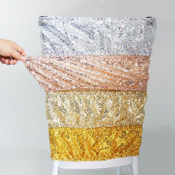 

new arrival 10 pcs sequin stretch chair sashes ribbons chair band bow ties for wedding decoration l party jllgaf