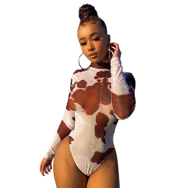 

milk print round neck long sleeve body shaper, Black;white
