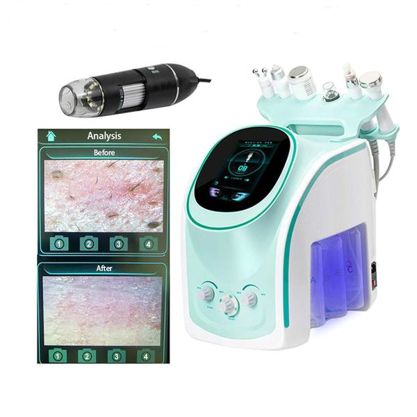 

6 in 1 hydrafacial machine skin analyzer deep cleansing/remodeling white/black heads removal skin rejuvenation demabration beauty equip#006