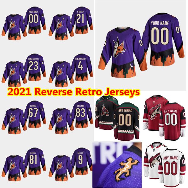

arizona coyotes 2021 reverse retro hockey jerseys 13 vinnie hinostroza jersey 55 jason demers lawson crouse kyle capobianco custom stitched, Black;red
