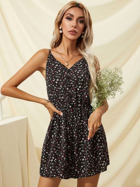 

ditsy floral cami romper b6oe#, White