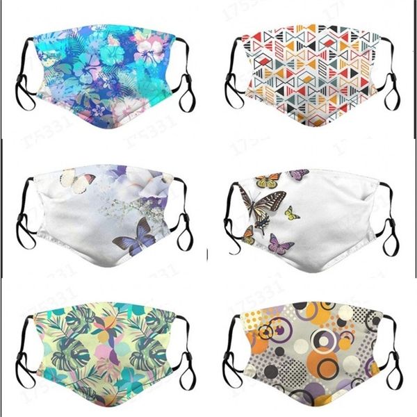 

factory dogs butterfly flower printing dust face masks mascarilla can put filter piece reusable mascherine washable brea