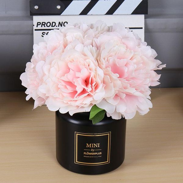

5 heads/ bouquet artificial peony bouquet wedding flower for diy home decoration party decorations silk fake flowers