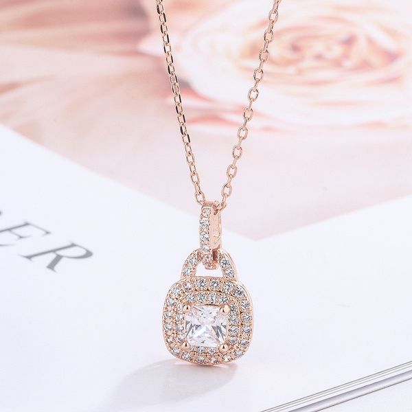 

fashion jewelry wholesale promotion price women's crystal diamond bag necklace lady pendant love gift, Silver