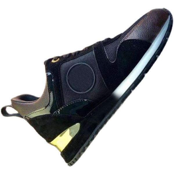 Platform Erkekler Spor Rahat Ayakkabılar Kadın Seyahat Deri Dantel-Up Sneaker 100% Dana Moda Harfler Kalın Alt Kadın Ayakkabı Düz ​​Bayan Sneakers Büyük Boy 35-42-45 US3-US11