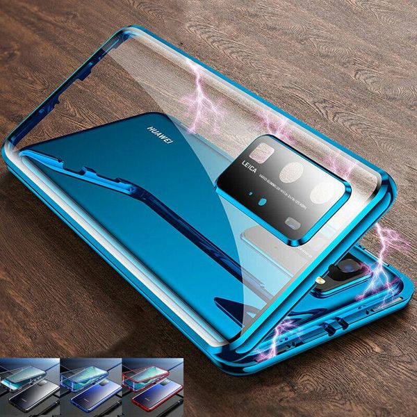 

double sided glass magnetic case for oppo a32 a92s find x2 pro reno 5 4 se pro metal 360 degree full h sqctus
