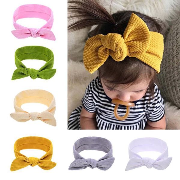 

9 colors baby girl headbands solid bow for girl ear hairbands baby turban knot headband bandanas hair accessories1, Slivery;white