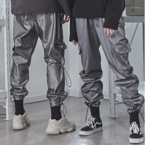 

2020 men jogger patchwork pants men pants runners clothing sweatpants trousers hombre1, Black