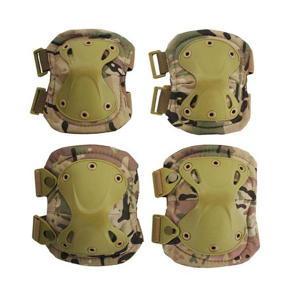 

elbow & knee pads outdoor tactical protector paintball hunting war game pad riding protective gear, Black;gray