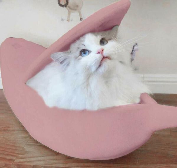 

warm pet dog cat bed nest banana peel shape warm plush fleece fluffy home bed cute wmtvgn mywjqq