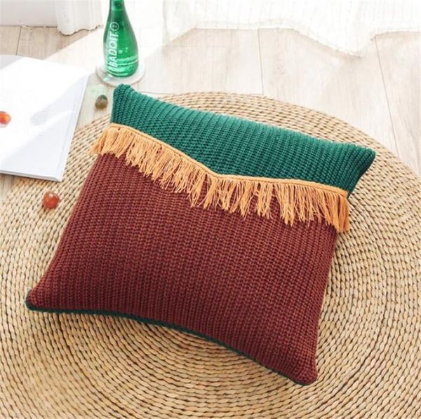 

18 inch throw pillow covers macrame cushion case woven boho cushion cover for bed sofa couch bench car home decor comfy square1