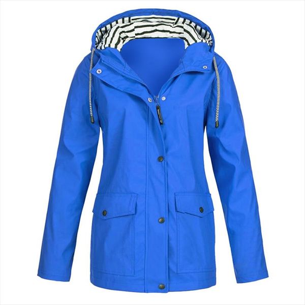 

2020 women solid color waterproof jacket ladies hooded classic softshell raincoat outdoors coat windbreaker outwear drop shipping, Black;brown