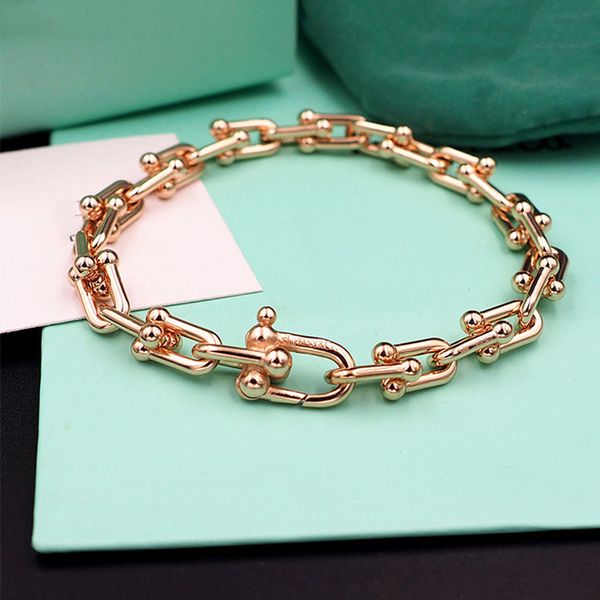 

famous brand men's titanium alloy bracelet designer luxury stainless steel bracelet hip hop bracelet bangles with original box, Black
