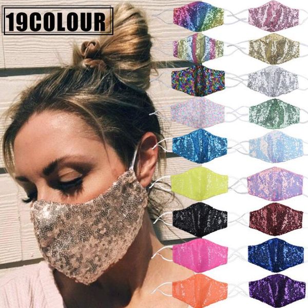 

fashion bling sequin respirator face dustproof washable reusable mouth masks cycling designer mask dhf565outletzzz9
