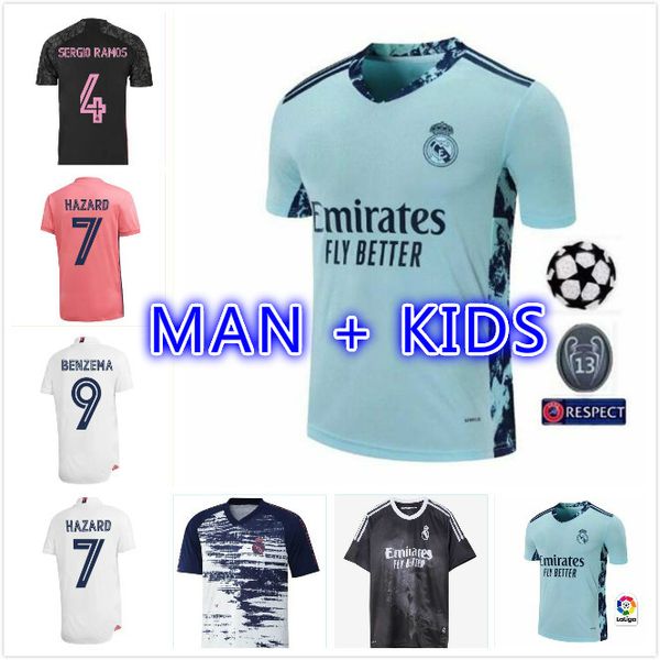 

xxxl 4xl 2020 real madrid home #7 hazard #9 benzema #11 bale soccer jerseys 20/21 soccer shirts away madrid cunstomized football uniforms, Black;yellow