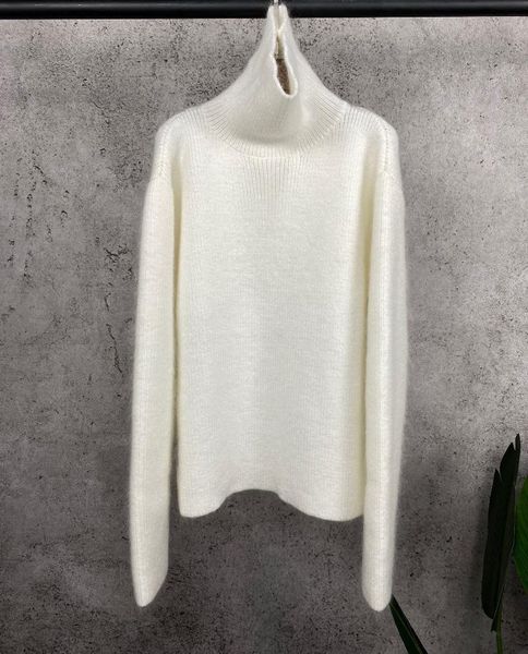 

2020 new ladies fashion long sleeve casual hollow knit mohair 1104, White;black