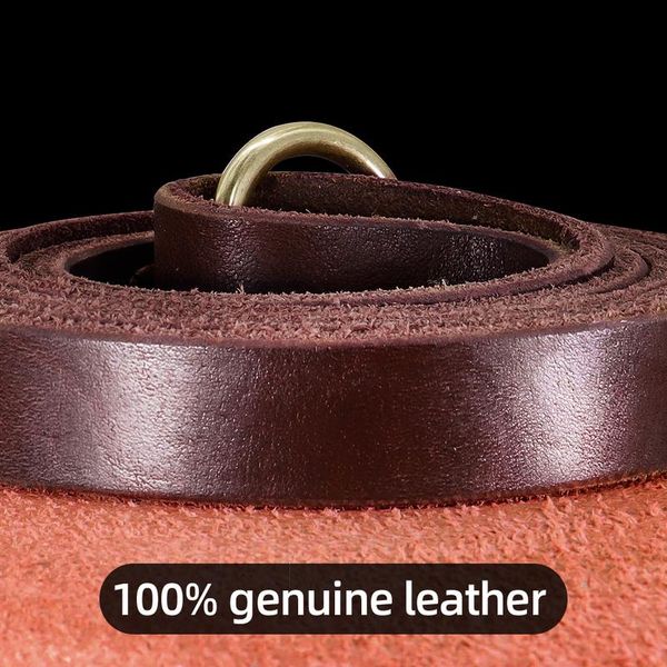 

1.5m real leather dog leash rope pet walking running leash lead for small medium large dogs genuine leather pets st sqchym