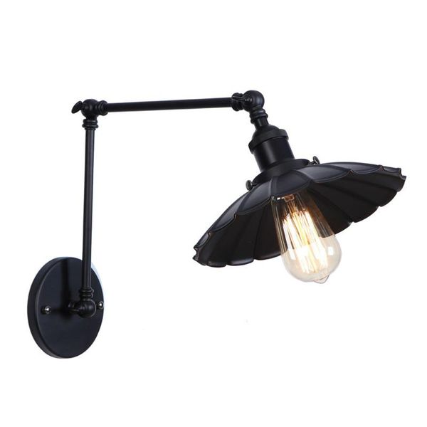 

wall lamp american loft iron long arm sconce edison adjust led light fixtures bedside industrial vintage lighting