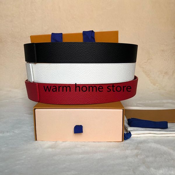 

fashion belts women men classic genuine leather belt big silver black gold letter buckle smooth belts with orange box 9 styles, Black;brown