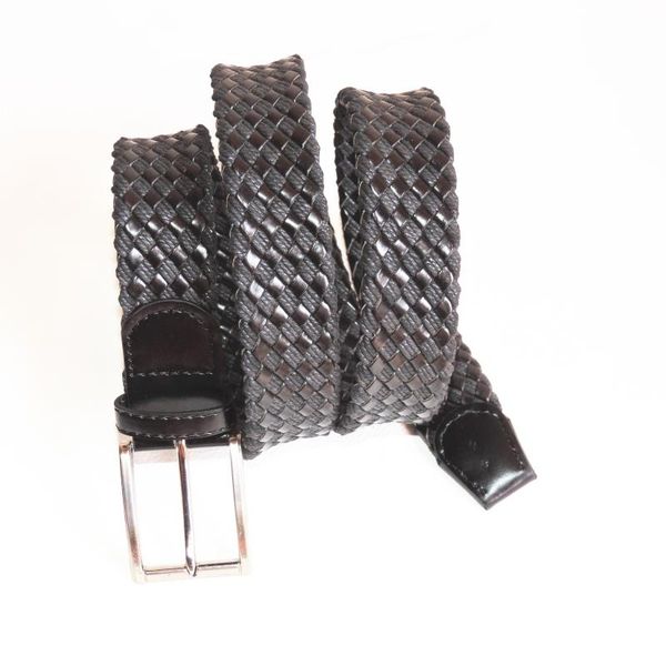 

men's braided belt fashion pin buckle belts for men quality luxury designer handwoven waist belts men casual braided, Black;brown