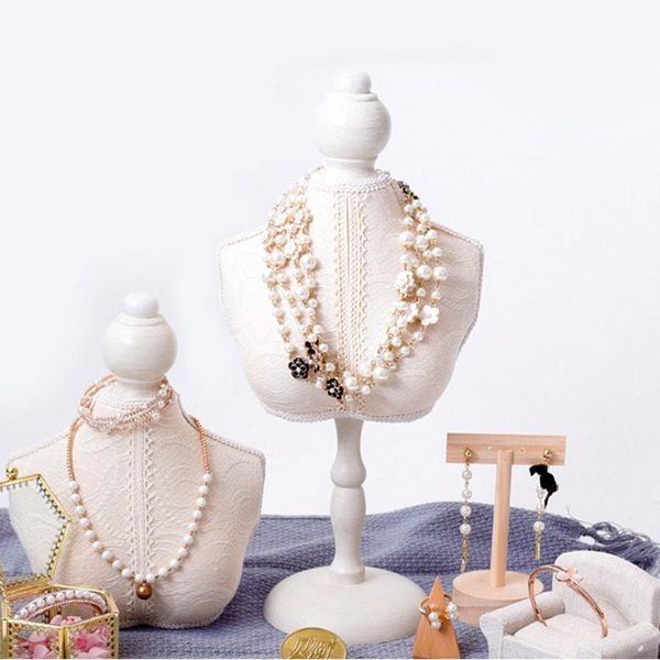 

classic wooden lace mannequin jewelry rack frame bangle necklace jewelry stand, Pink;blue