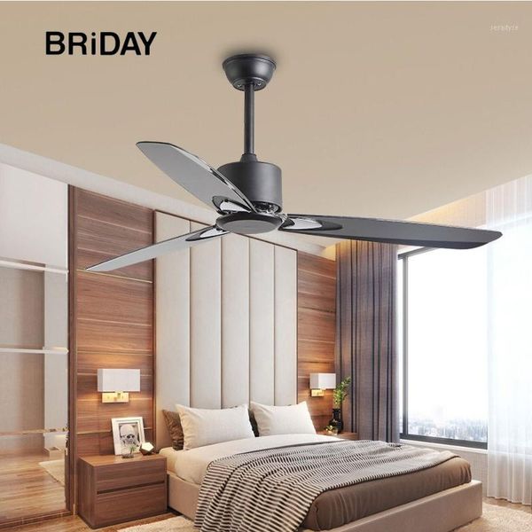 

electric fans 55 inch black ceiling fan no lights remote control ventilator home fixture silent motor bedroom decor retro ceiling1