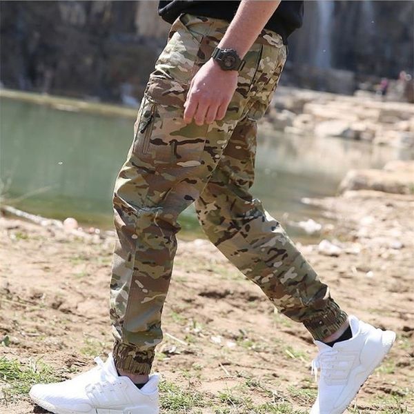 

army tactical tide jogger pants summer archon waterproof camouflage ankle-length pants men wear-resistant casual trousers 201110, Black