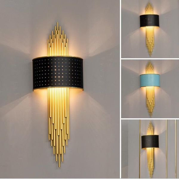 

wall lamp loft nordic metal pipe for living room tv background sconce bedroom corridor modern gold el bedside lamps