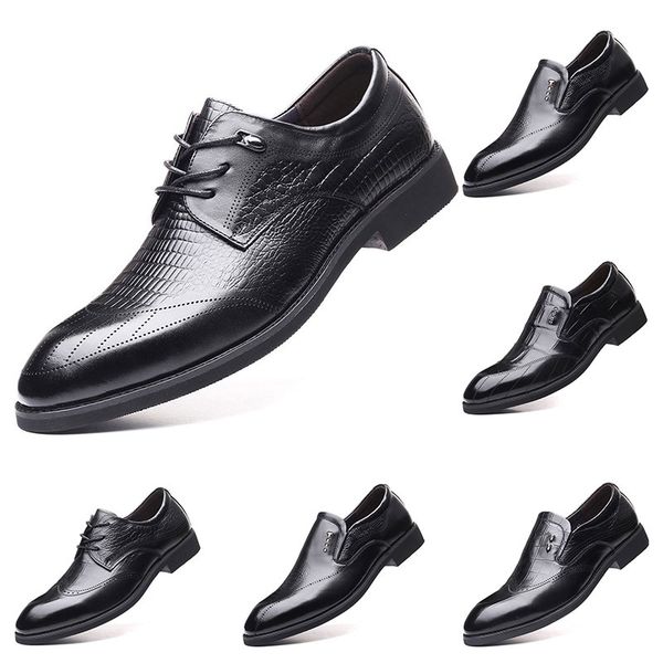 

2020 new fashion 37-44 new men&#39s leather men&#39s shoes overshoes british casual shoes espadrilles #13, Black