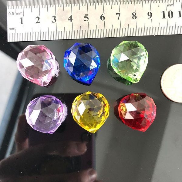 

6pcs rainbow color crystal chandelier ball prism suncatcher crystal lighting ball parts decor 20mm diy spacer charm beads h jllngn