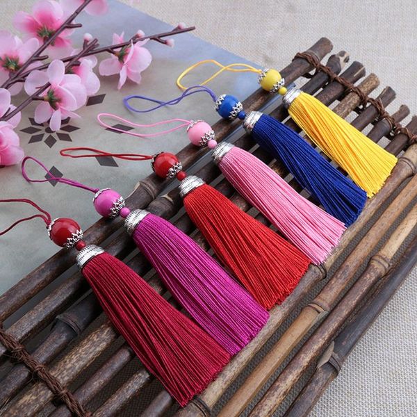 

2pcs 8cm hanging rope beads silk tassel fringe sewing bang tassel trim key tassels for diy embellish curtain accessories parts h bbyazp