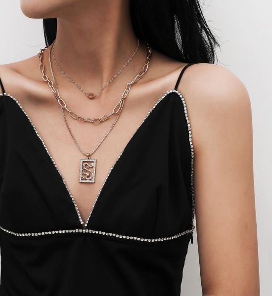

selling jewelry with fashion all-match artificial crystal cross chain necklace simple dragon-shaped pendant necklace, Silver