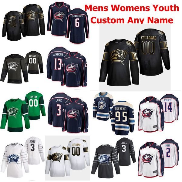 

golden edition columbus blue jackets hockey jerseys 13 max domi 3 seth jones cam atkinson elvis merzlikins pierre-luc dubois custom stitched, Black;red