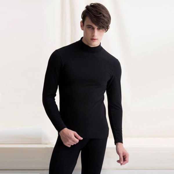 

underwear set 2pieces/set 2020 new arrival autumn winter men thermal solid color warm pullover and pants set male clothing1, Black;white