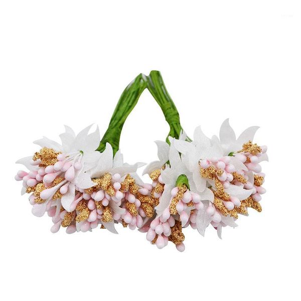 

decorative flowers & wreaths 12/24/72/144 pcs/lot artificial mini mulberry stamen wire stem/marriage leaves small for wedding party decorati