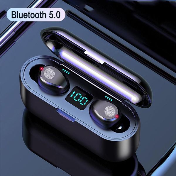 

wireless headphones bluetooth 5.0 earphones 2200mah charging box tws stereo sports waterproof earbuds headsets with microphone