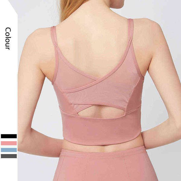 

women's tanks camis mh splicing yoga cloth sports bra women's running back gathering fast drying fitns vt, White