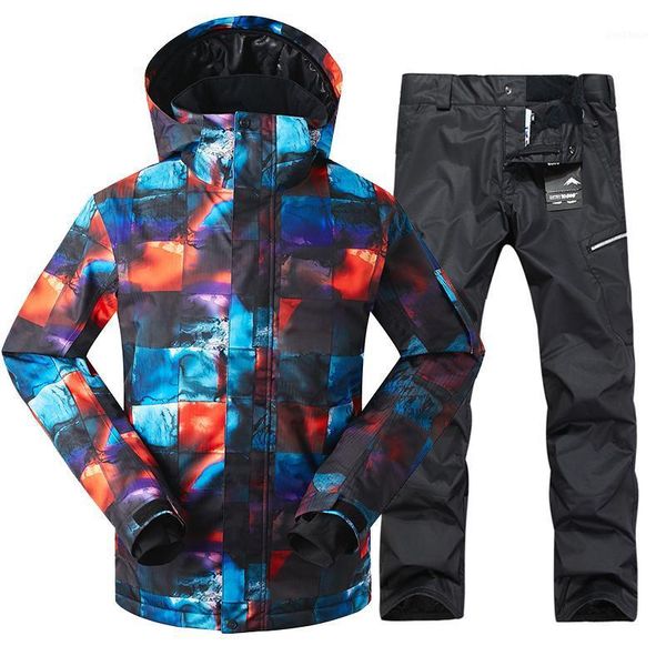 

skiing jackets gsou snow men ski suit snowboard winter clothing waterproof windproof breathable jacket pant outdoor sport wear male1