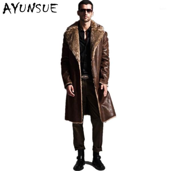 

winter leather jacket men faux sheepskin coats lined motorcycle jackets fleece fur collar blouson outfit faux genuin yyj00091, Black