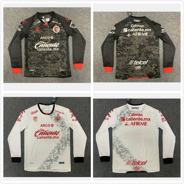 

2021 мексика liga mx club tijuana с длинным рукавом футбол джерси 2020 главная красная футбольная рубашка клуб тихуана прочь футбольная форм, Black;yellow